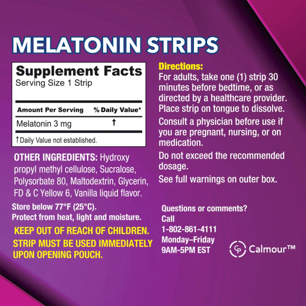 Calmour Sleep Melatonin Strips - 3
